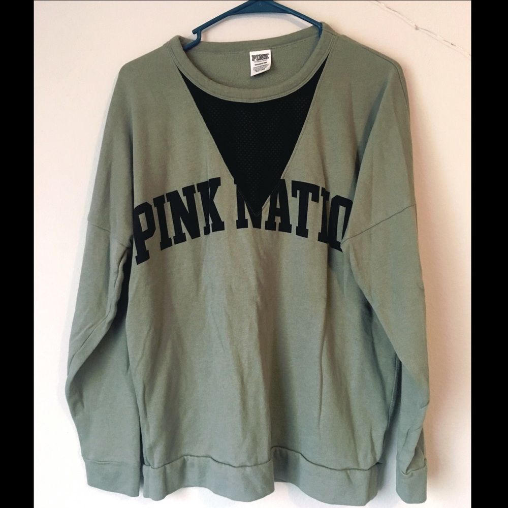 VS Pink Olive Mesh Sweatshirt
